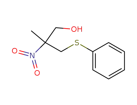 Molecular Structure of 94421-42-8 (1-Propanol, 2-methyl-2-nitro-3-(phenylthio)-)