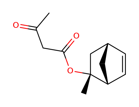 Molecular Structure of 93304-65-5 (Butanoic acid, 3-oxo-, 2-methylbicyclo[2.2.1]hept-5-en-2-yl ester, endo-)