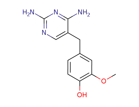 Molecular Structure of 73356-40-8 (4-[(2,4-Diamino-5-pyrimidinyl)methyl]-2-methoxyphenol)