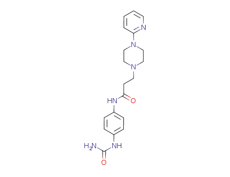 Molecular Structure of 86523-79-7 (1-Piperazinepropanamide, N-(4-((aminocarbonyl)amino)phenyl)-4-(2-pyrid inyl)-)