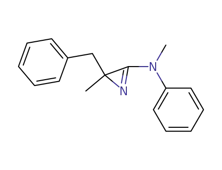 Molecular Structure of 155129-91-2 (2H-Azirin-3-amine, N,2-dimethyl-N-phenyl-2-(phenylmethyl)-)