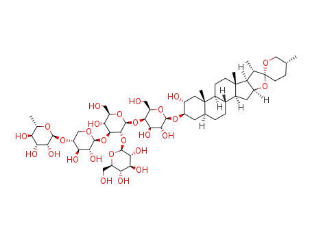 gitogenin 3-O-{O-β-D-glucopyranosyl-(1->2)-O-[O-α-L-rhamnopyranosyl-(1->4)-β-D-xylopyranosyl-(1->3)]-O-β-D-glucopyranosyl-(1->4)-β-D-galactopyranoside}