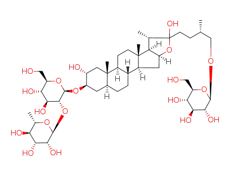 26-O-β-D-glucopyranosyl-(25S)-5α-furostane-2α,3β,22ξ,26-tetrol 3-O-α-L-rhamnopyranosyl(1->2)-β-D-glucopyranoside