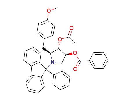(2S,3S,4S)-3-acetoxy-4-benzoyloxy-2-(p-methoxybenzyl)-N-(9-phenylfluoren-9-yl)pyrrolidine