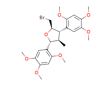 (+/-)-(2R,3R,4S,5S)-2-(bromomethyl)-4-methyl-1,3-bis(2',4',5'-trimethoxyphenyl)-tetrahydrofuran