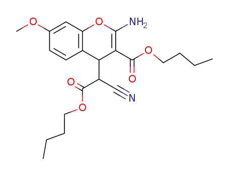 2-amino-4-(butoxycarbonyl-cyano-methyl)-7-methoxy-4H-chromene-3-carboxylic acid butyl ester