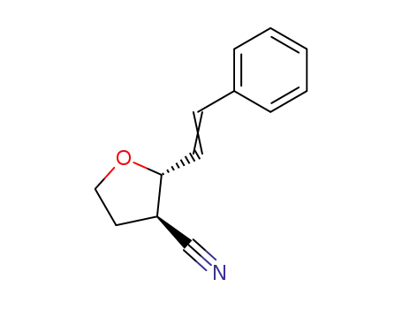 (2R,3R)-2-((E)-Styryl)-tetrahydro-furan-3-carbonitrile