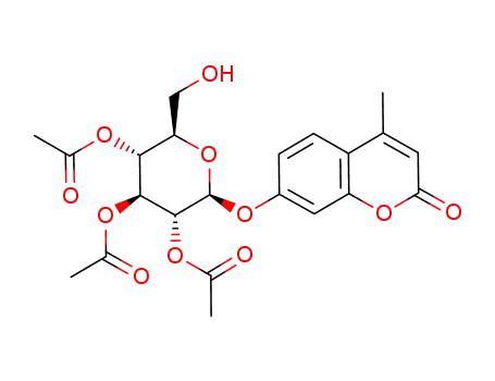 Molecular Structure of 937018-36-5 (4’-Methylumbelliferyl 2,3,4,-Tri-O-acetyl-β-D-glucopyranoside)