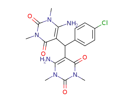 Molecular Structure of 73050-30-3 (2,4(1H,3H)-Pyrimidinedione,
5,5'-[(4-chlorophenyl)methylene]bis[6-amino-1,3-dimethyl-)
