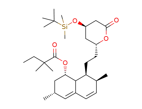 6(R)-[2-(8'(S)-2'',2''-dimethylbutyryloxy-2'(S),6'(R)-dimethyl-1',2',6',7',8',8a'(R)-hexahydronaphthyl-1'(S))ethyl]-4(R)-(dimethyltertbutylsilyloxy)-3,4,5,6-tetrahydro-2H-pyran-2-one