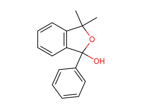 Molecular Structure of 1023-91-2 (1,3-dihydro-3,3-dimethyl-1-phenylisobenzofuran-1-ol)