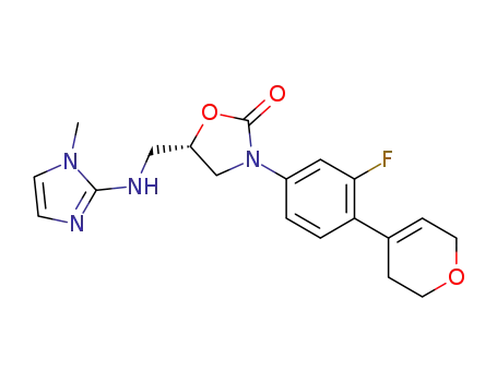 5(S)-(N-methylimidazol-2-ylaminomethyl)-3-(3-fluoro-4-(3,6-dihydro-(2H)-pyran-4-yl)phenyl)oxazolidin-2-one