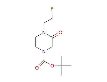 Molecular Structure of 194351-12-7 (1-(2'-FLUORO)ETHYL-4-(TERT-BUTYLOXYCARBONYL)PIPERAZIN-2-ONE)