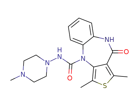 4,9-dihydro-1,3-dimethyl-4-{[(4-methyl-1-piperazinyl)amino]carbonyl}-10H-thieno[3,4-b][1,5]benzodiazepin-10-one