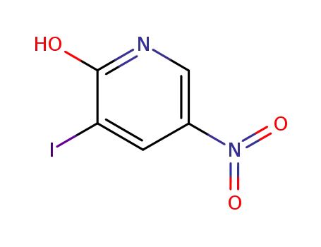 Molecular Structure of 25391-58-6 (2-HYDROXY-3-IODO-5-NITROPYRIDINE  97)