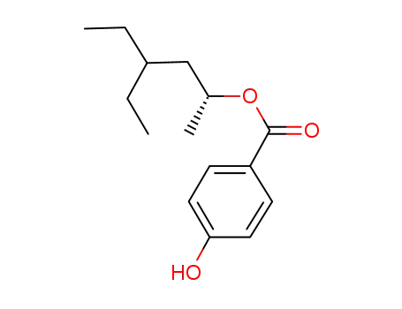 Molecular Structure of 443682-63-1 (Benzoic acid, 4-hydroxy-, (1R)-3-ethyl-1-methylpentyl ester)