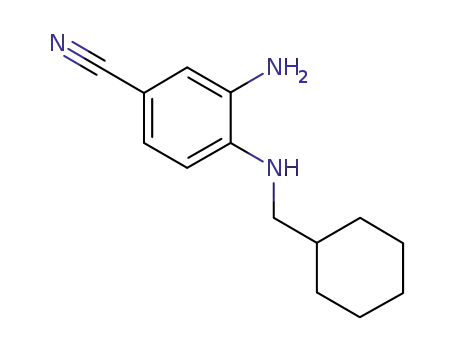 Molecular Structure of 809273-56-1 (Benzonitrile,3-amino-4-[(cyclohexylmethyl)amino]-)