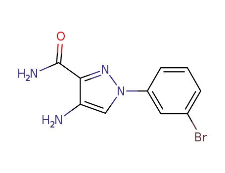 Molecular Structure of 850727-84-3 (1H-Pyrazole-3-carboxamide, 4-amino-1-(3-bromophenyl)-)