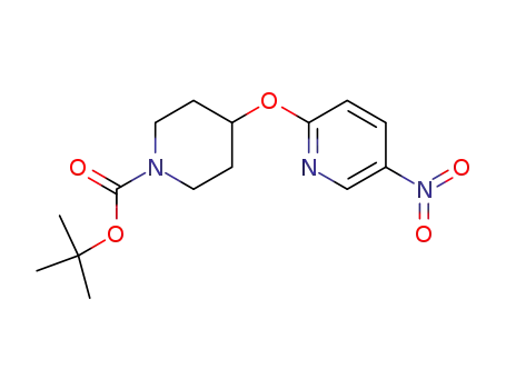 Molecular Structure of 346665-40-5 (4-(5-Nitro-pyridin-2-yloxy)-piperidine-1-carboxylic acid tert-butyl ester)