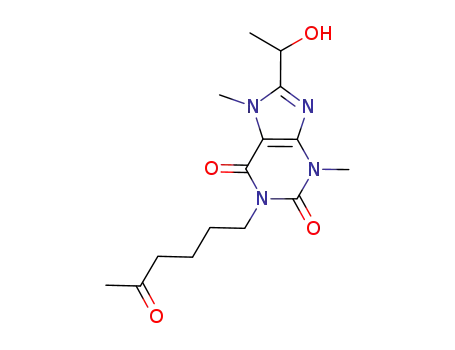 8-(1-hydroxyethyl)-3,7-dimethyl-1-(5-oxohexyl)-3,7-dihydro-1H-purine-2,6-dione