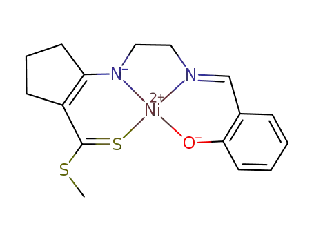 nickel(II) methyl-2-(N-(2-(2'-phenolate)methylidynenitrilo)ethyl)aminato(1-)-1-cyclopentenedithiocarboxylate