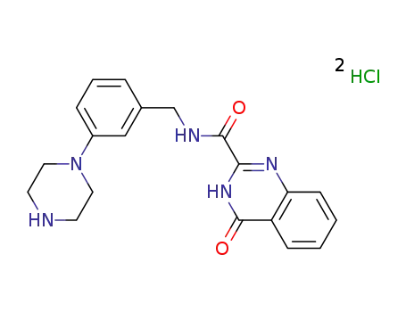 4-oxo-N-[(3-piperazin-1-ylphenyl)methyl]-3,4-dihydroquinazoline-2-carboxamide dihydrochloride