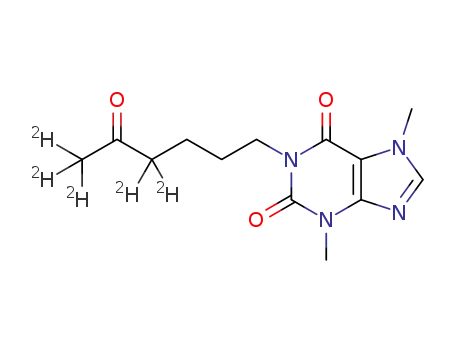Molecular Structure of 1185995-18-9 (Pentoxifylline-d5)