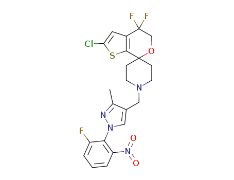 2-chloro-4,4-difluoro-1'-[[1-(2-fluoro-6-nitro-phenyl)-3-methyl-pyrazol-4-yl]methyl]spiro[5H-thieno[2,3-c]pyran-7,4'-piperidine]