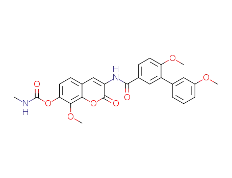 3-(3',6-dimethoxy-[1,1'-biphenyl]-3-ylcarboxamido)-8-methoxy-2-oxo-2H-chromen-7-yl methylcarbamate