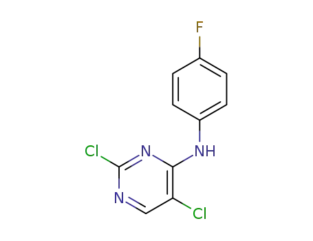 Molecular Structure of 280582-13-0 (2,5-dichloro-N-(4-fluorophenyl)pyrimidin-4-amine)