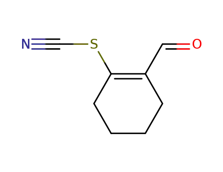 Molecular Structure of 42141-25-3 (Thiocyanic acid, 2-formyl-1-cyclohexen-1-yl ester)