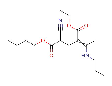 2-Cyano-4-[1-propylamino-eth-(E)-ylidene]-pentanedioic acid 1-butyl ester 5-ethyl ester