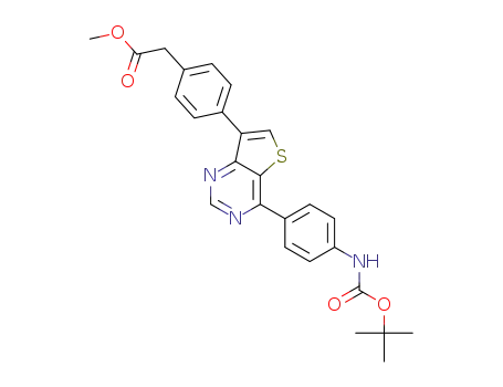methyl 2-(4-(4-(4-(tert-butoxycarbonylamino)phenyl)thieno[3,2-d]pyrimidin-7-yl)phenyl)acetate