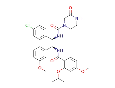 N-((1R,2S)-1-(4-chlorophenyl)-2-(2-isopropoxy-4-methoxybenzamido)-2-(3-methoxyphenyl)ethyl)-3-oxopiperazine-1-carboxamide