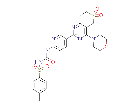 4-methyl-N-((5-(4-(morpholin-4-yl)-6,6-dioxido-7,8-dihydro-5H-thiopyrano[4,3-d]pyrimidin-2-yl)pyridin-2-yl)carbamoyl)benzenesulfonamide
