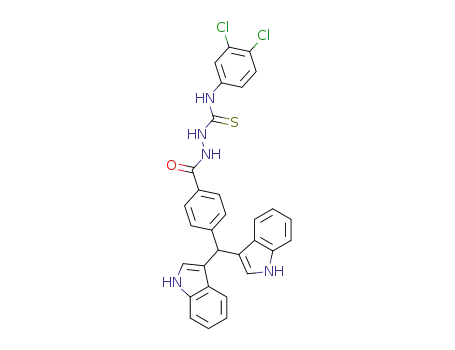 2-(4-(di(1H-indol-3-yl)methyl)benzoyl)-N-(3,4-dichlorophenyl)hydrazinecarbothioamide