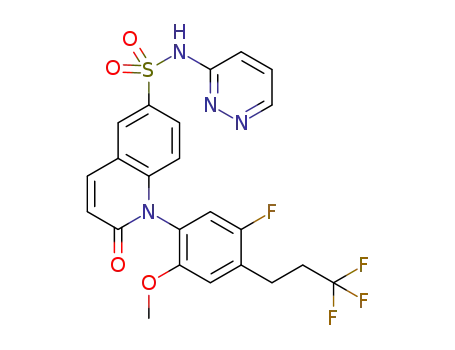 (P)-1-(5-fluoro-2-methoxy-4-(3,3,3-trifluoropropyl)phenyl)-2-oxo-N-(pyridazin-3-yl)-1,2-dihydroquinoline-6-sulfonamide