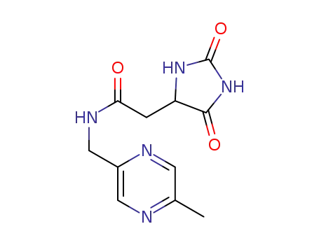 2-(2,5-dioxoimidazolidin-4-yl)-N-((5-methylpyrazin-2-yl)methyl)acetamide