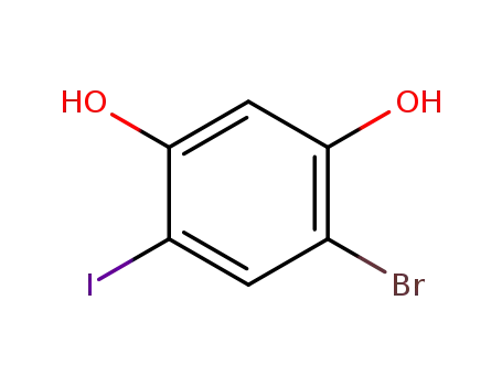 Molecular Structure of 929206-86-0 (1,3-Benzenediol, 4-bromo-6-iodo-)