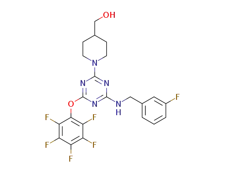 (1-(4-((3-fluorobenzyl)amino)-6-(perfluorophenoxy)-1,3,5-triazin-2-yl)piperidin-4-y)methanol