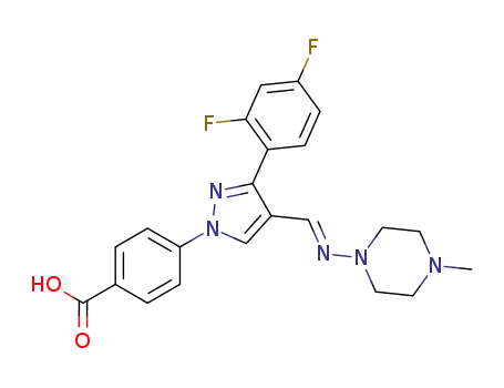 4-{3-(2,4-difluorophenyl)-4-[(E)-(methylimino)-N-(4-methylpiperazin-1-yl)]-1H-pyrazol-1-yl}benzoic acid