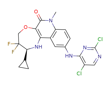 (S)-2-cyclopropyl-10-((2,5-dichloropyrimidin-4-yl)amino)-3,3-difluoro-7-methyl-1,2,3,4-tetrahydro-[1,4]oxazepino[2,3-c]quinolin-6(7H)-one