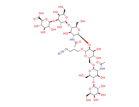 3-azidopropyl β-D-glucopyranosyluronic-(1→3)-β-D-galactopyranosyl-(1→4)-2-acetamido-2-deoxy-β-D-glucopyranosyl-(1→2)[β-D-galactopyranosyl-(1→4)-2-acetamido-2-deoxy-β-D-glucopyranosyl-(1→6)]-α-D-mannopyranoside