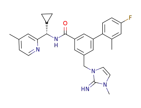 (S)-N-(cyclopropyl(4-methylpyridin-2-yl)methyl)-4'-fluoro-5-((2-imino-3-methyl-2,3-dihydro-1H-imidazol-1-yl)methyl)-2'-methyl-[1,1'-biphenyl]-3-carboxamide