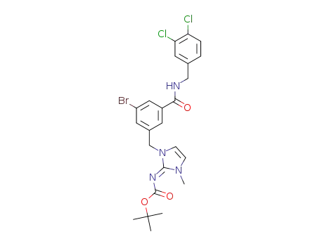 tert-butyl (E)-(1-(3-bromo-5-((3,4-dichlorobenzyl)carbamoyl)benzyl)-3-methyl-1,3-dihydro-2H-imidazol-2-ylidene)carbamate