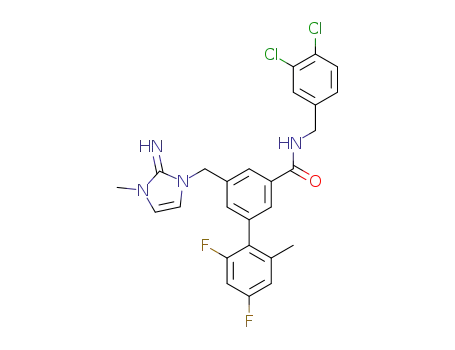 N-(3,4-dichlorobenzyl)-2′,4′-difluoro-5-((2-imino-3-methyl-2,3-dihydro-1H-imidazo-1-yl)methyl)-6′-methyl-[1,1′-biphenyl]-3-carboxamide