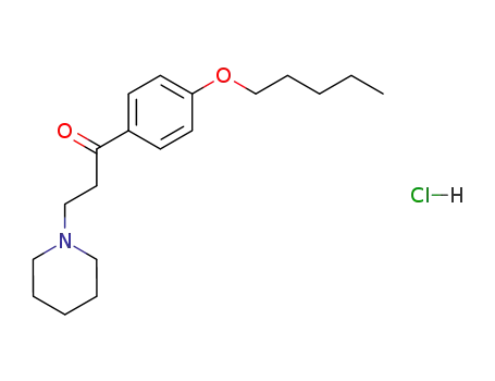 Molecular Structure of 63957-33-5 (1-[4-(pentyloxy)phenyl]-3-(piperidin-1-yl)propan-1-one hydrochloride (1:1))