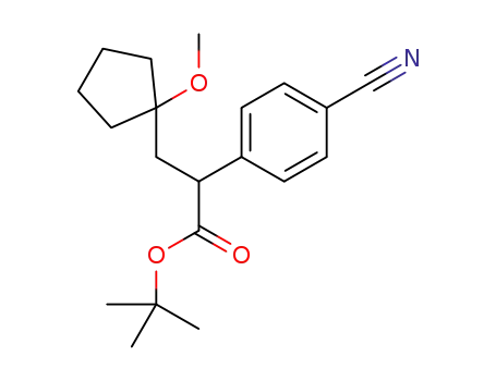tert-butyl 2-(4-cyanophenyl)-3-(1-methoxycyclopentyl)propanoate