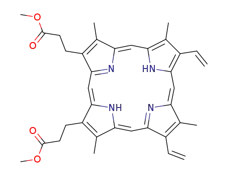 21H,23H-Porphine-2,18-dipropanoicacid, 7,12-diethenyl-3,8,13,17-tetramethyl-, 2,18-dimethyl ester