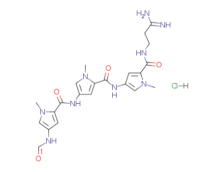 1H-Pyrrole-2-carboxamide,N-[5-[[(3-amino-3-iminopropyl)amino]carbonyl]-1-methyl-1H-pyrrol-3-yl]-4-[[[4-(formylamino)-1-methyl-1H-pyrrol-2-yl]carbonyl]amino]-1-methyl-,hydrochloride (1:1)
